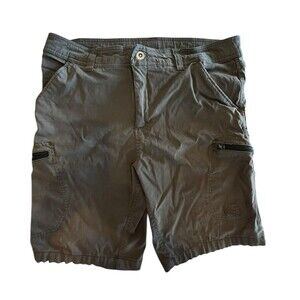Gerry Belted Pocket Cargo Shorts Gray Canvas Shorts Size 36 Flaw